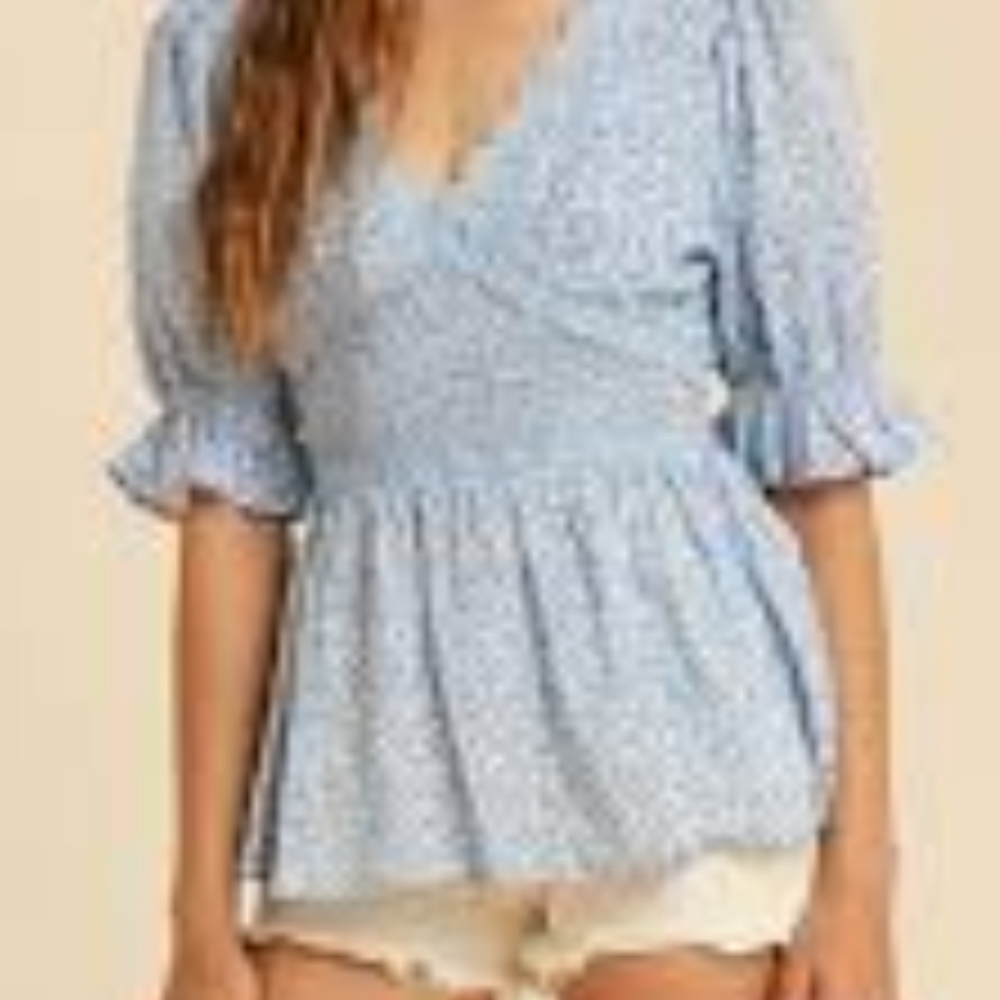 Romantic blue skies blouse